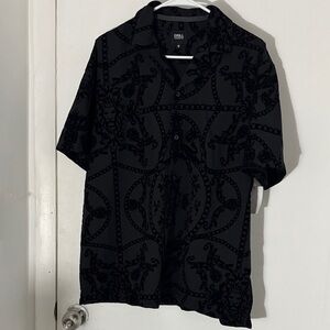 Obey Men's Black Patterned Casual Shirt